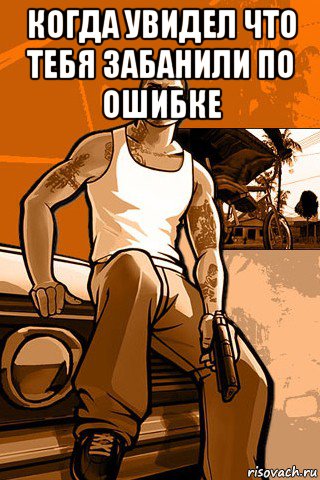 когда увидел что тебя забанили по ошибке , Мем GTA