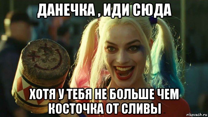 данечка , иди сюда хотя у тебя не больше чем косточка от сливы, Мем    Harley quinn