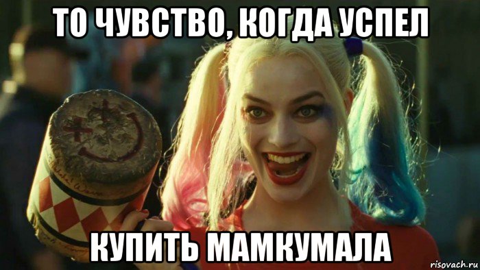 то чувство, когда успел купить мамкумала, Мем    Harley quinn