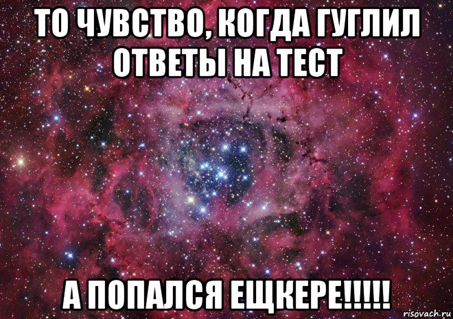 то чувство, когда гуглил ответы на тест а попался ещкере!!!!!, Мем Ты просто космос