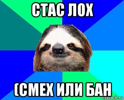 стас лох (смех или бан, Мем Ленивец