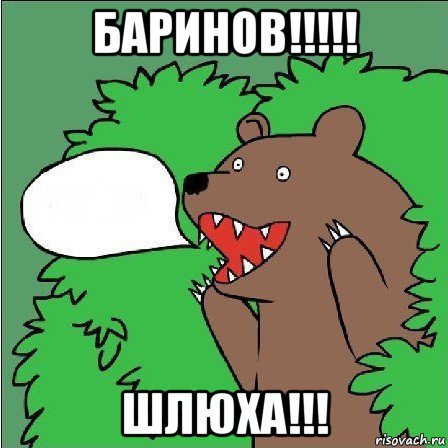 баринов!!!!! шлюха!!!, Мем Медведь-шлюха