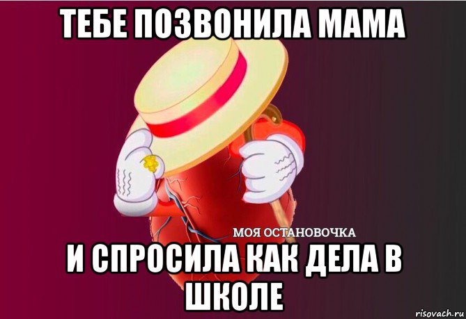 тебе позвонила мама и спросила как дела в школе, Мем   Моя остановочка