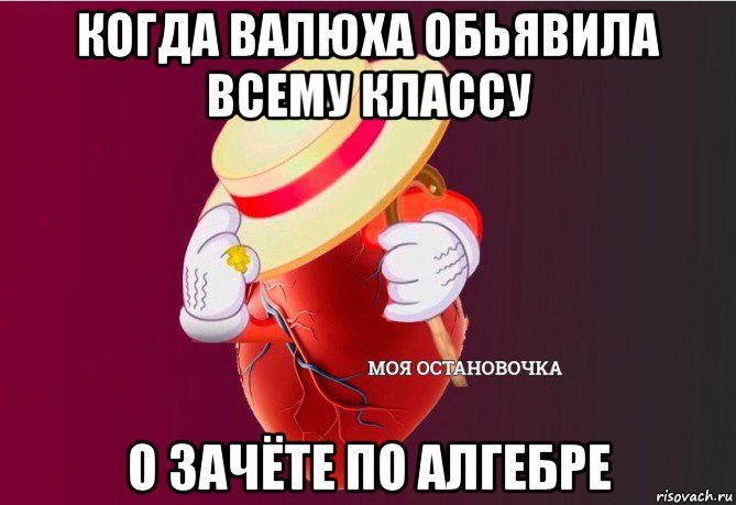 когда валюха обьявила всему классу о зачёте по алгебре, Мем   Моя остановочка