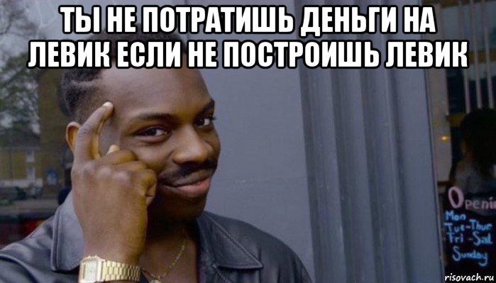 ты не потратишь деньги на левик если не построишь левик , Мем Не делай не будет