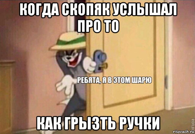 когда скопяк услышал про то как грызть ручки, Мем    Ребята я в этом шарю