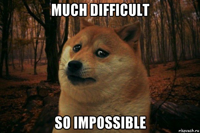 much difficult so impossible, Мем SAD DOGE