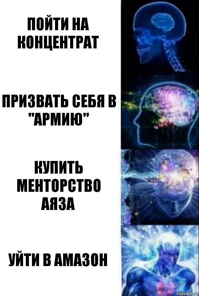 Пойти на концентрат Призвать себя в "Армию" Купить менторство аяза уйти в амазон, Комикс  Сверхразум