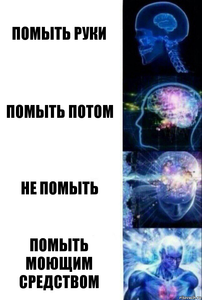 ПOмыть руки Помыть потом Не помыть Помыть моющим средством, Комикс  Сверхразум