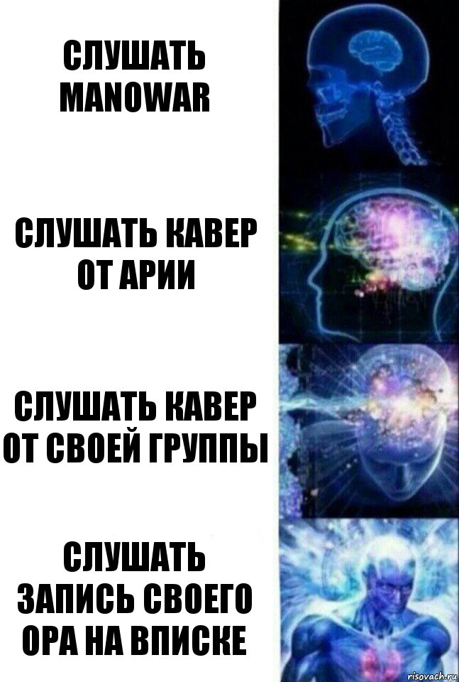 Слушать Manowar Слушать кавер от Арии Слушать кавер от своей группы Слушать запись своего ора на вписке, Комикс  Сверхразум