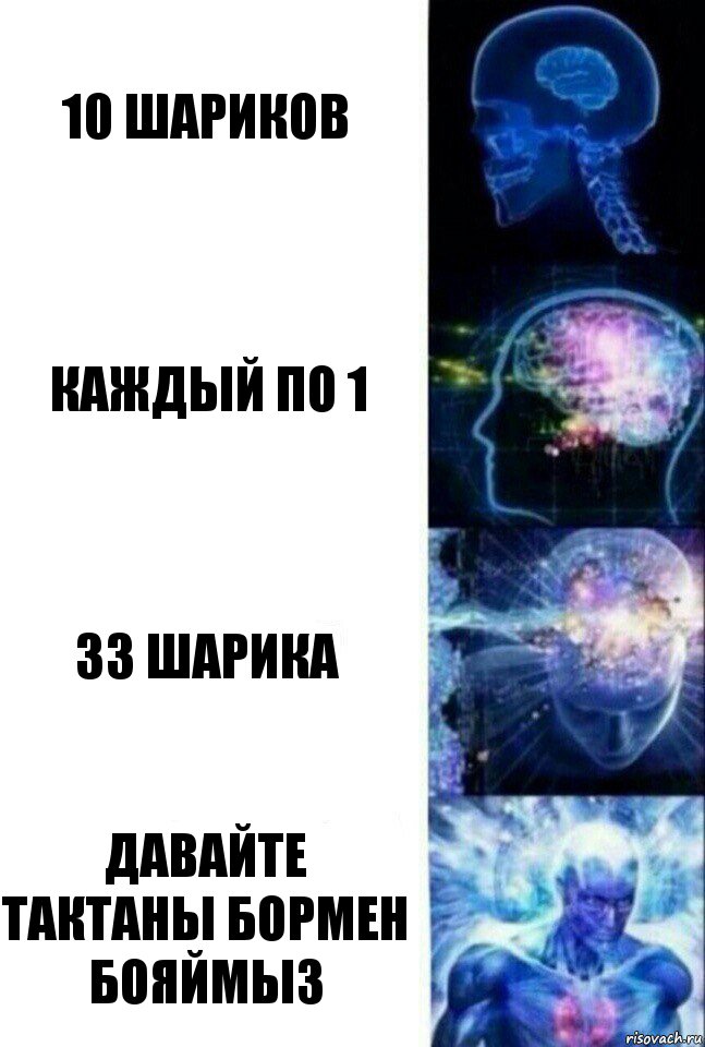 10 шариков Каждый по 1 33 шарика Давайте тактаны бормен бояймыз, Комикс  Сверхразум