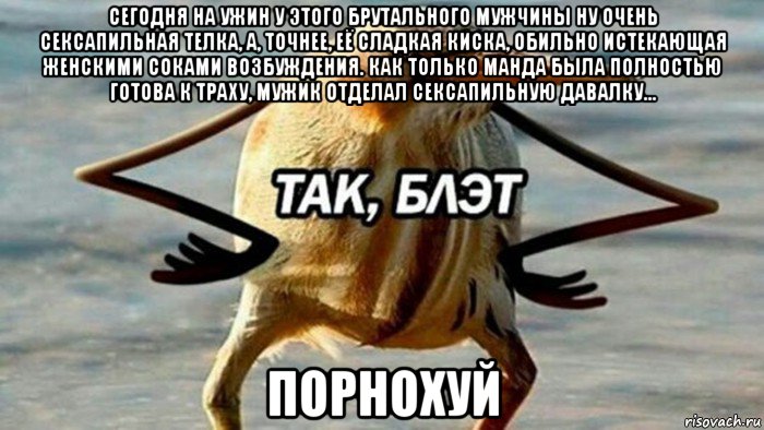 сегодня на ужин у этого брутального мужчины ну очень сексапильная телка, а, точнее, её сладкая киска, обильно истекающая женскими соками возбуждения. как только манда была полностью готова к траху, мужик отделал сексапильную давалку... порнохуй