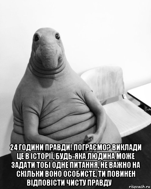  24 години правди! пограємо? виклади це в історії, будь-яка людина може задати тобі одне питання, не важно на скільки воно особисте, ти повинен відповісти чисту правду ￼ ￼, Мем  Ждун