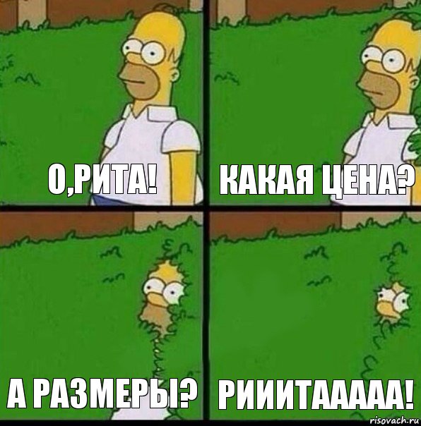 О,Рита! Какая цена? А размеры? Рииитааааа!, Комикс Гомер спрятался в кусты