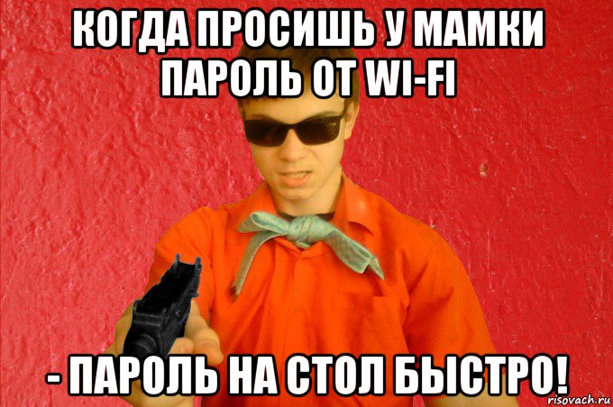 когда просишь у мамки пароль от wi-fi - пароль на стол быстро!