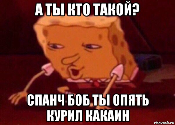 а ты кто такой? спанч боб ты опять курил какаин, Мем    Bettingmemes