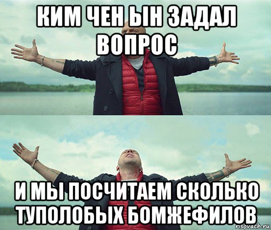 ким чен ын задал вопрос и мы посчитаем сколько туполобых бомжефилов, Мем Безлимитище