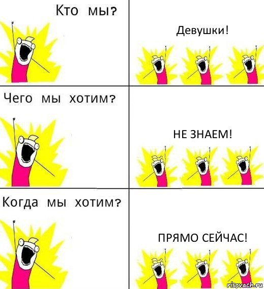 Девушки! Не знаем! Прямо сейчас!, Комикс Что мы хотим