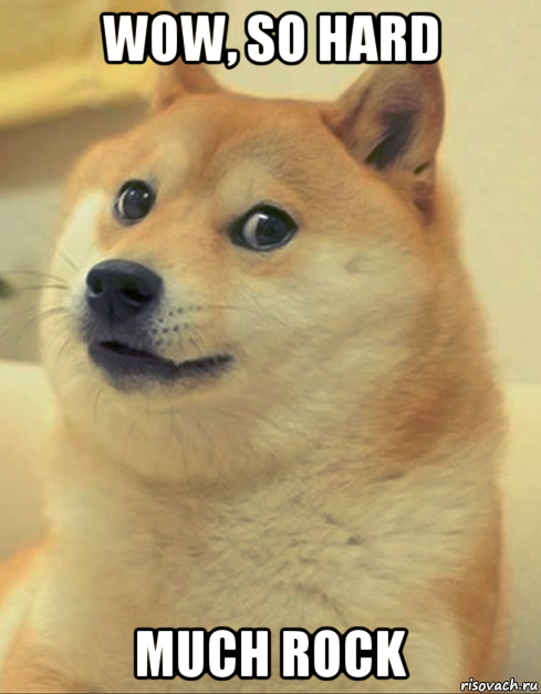 wow, so hard much rock, Мем doge woof