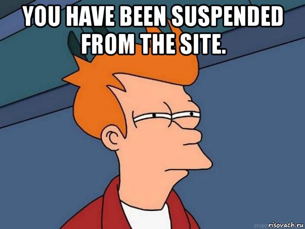 you have been suspended from the site. , Мем  Фрай (мне кажется или)