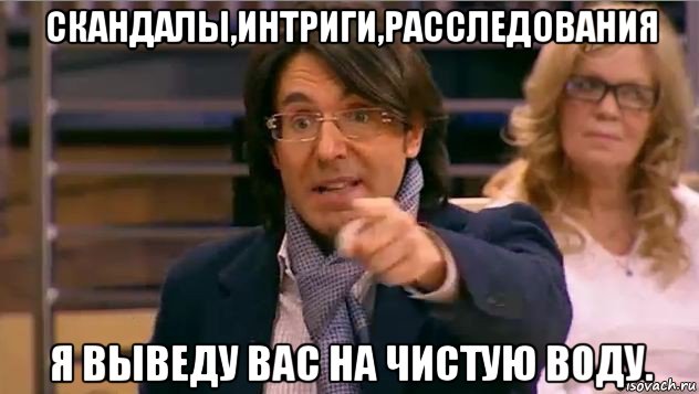 скандалы,интриги,расследования я выведу вас на чистую воду., Мем Андрей Малахов