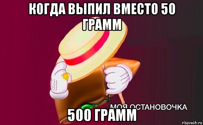 когда выпил вместо 50 грамм 500 грамм, Мем   Моя остановочка