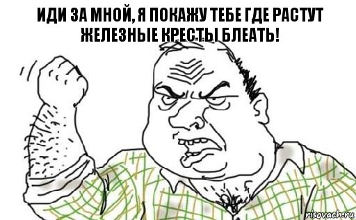 Иди за мной, я покажу тебе где растут железные кресты блеать!, Комикс Мужик блеать