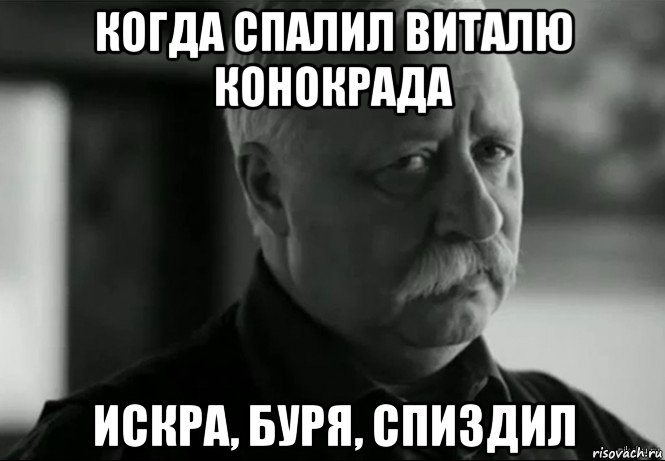 когда спалил виталю конокрада искра, буря, спиздил, Мем Не расстраивай Леонида Аркадьевича