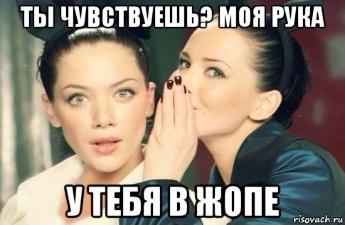 ты чувствуешь? моя рука у тебя в жопе, Мем  Он