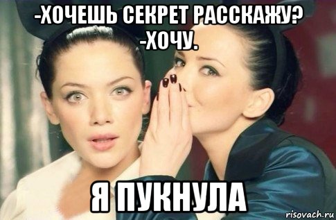 -хочешь секрет расскажу? -хочу. я пукнула, Мем  Он