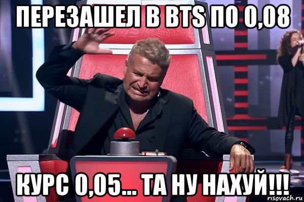 перезашел в bts по 0,08 курс 0,05... та ну нахуй!!!, Мем   Отчаянный Агутин