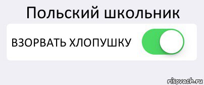 Польский школьник ВЗОРВАТЬ ХЛОПУШКУ , Комикс Переключатель