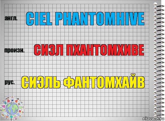 Ciel Phantomhive Сиэл Пхантомхиве Сиэль Фантомхайв, Комикс  Перевод с английского