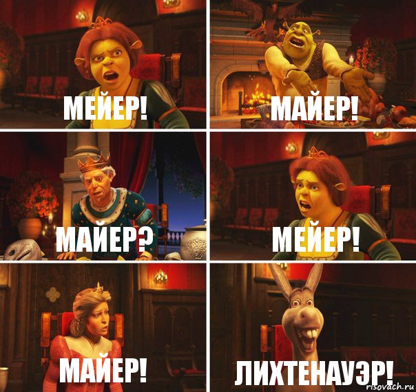 Мейер! Майер! Майер? Мейер! Майер! Лихтенауэр!, Комикс  Шрек Фиона Гарольд Осел