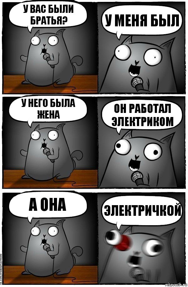 У вас были братья? У меня был У него была жена Он работал электриком А она ЭЛЕКТРИЧКОЙ