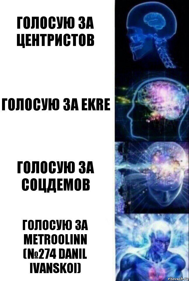 голосую за центристов голосую за EKRЕ голосую за соцдемов голосую за Metroolinn
(№274 Danil Ivanskoi), Комикс  Сверхразум