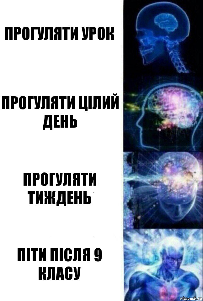 прогуляти урок прогуляти цілий день прогуляти тиждень піти після 9 класу, Комикс  Сверхразум