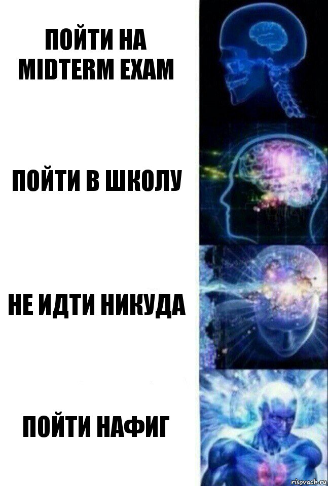 Пойти на Midterm exam Пойти в школу Не идти никуда Пойти нафиг, Комикс  Сверхразум