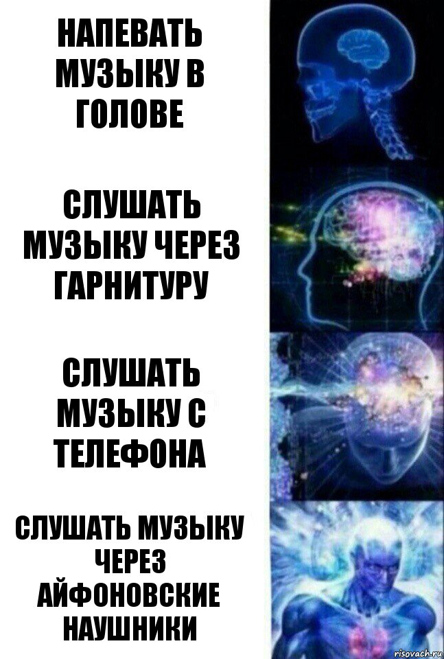 Напевать музыку в голове Слушать музыку через гарнитуру Слушать музыку с телефона Слушать музыку через айфоновские наушники, Комикс  Сверхразум