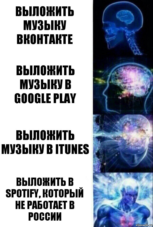 Выложить музыку вконтакте выложить музыку в google play выложить музыку в itunes выложить в spotify, который не работает в россии, Комикс  Сверхразум