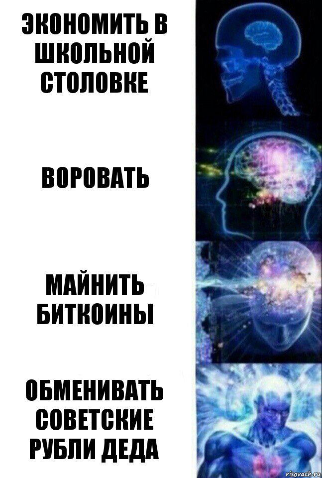 экономить в школьной столовке воровать майнить биткоины обменивать советские рубли деда, Комикс  Сверхразум