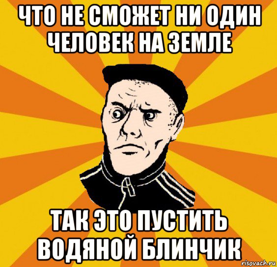 что не сможет ни один человек на земле так это пустить водяной блинчик, Мем Типовий Титушка