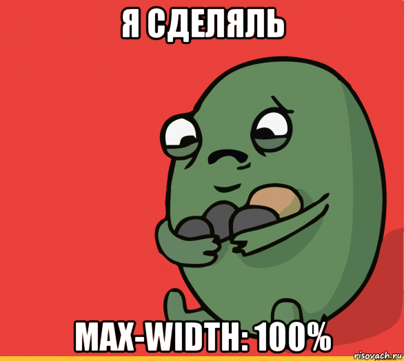 я сделяль max-width: 100%, Мем  Я сделяль