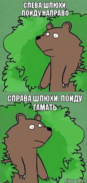 Слева шлюхи. Пойду направо Справа шлюхи. Пойду гамать, Комикс блять где шлюха