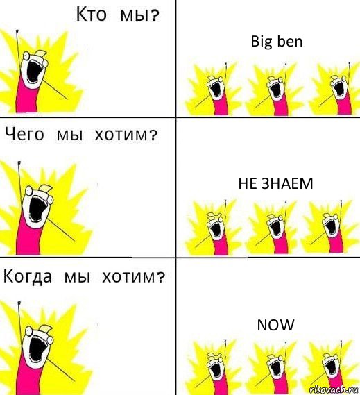 Big ben не знаем now, Комикс Что мы хотим