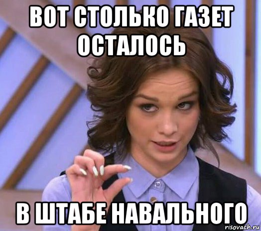 вот столько газет осталось в штабе навального, Мем Шурыгина показывает на донышке