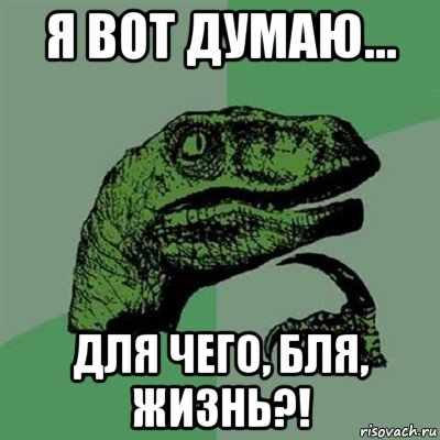 я вот думаю... для чего, бля, жизнь?!, Мем Филосораптор