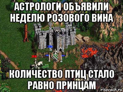 астрологи объявили неделю розового вина количество птиц стало равно принцам, Мем Герои 3