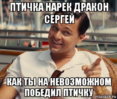 птичка нарек дракон сергей как ты на невозможном победил птичку, Мем Хитрый Гэтсби