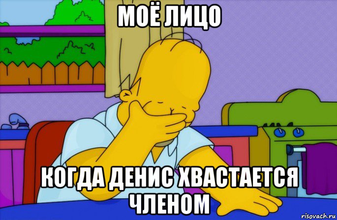 моё лицо когда денис хвастается членом, Мем Homer simpson facepalm